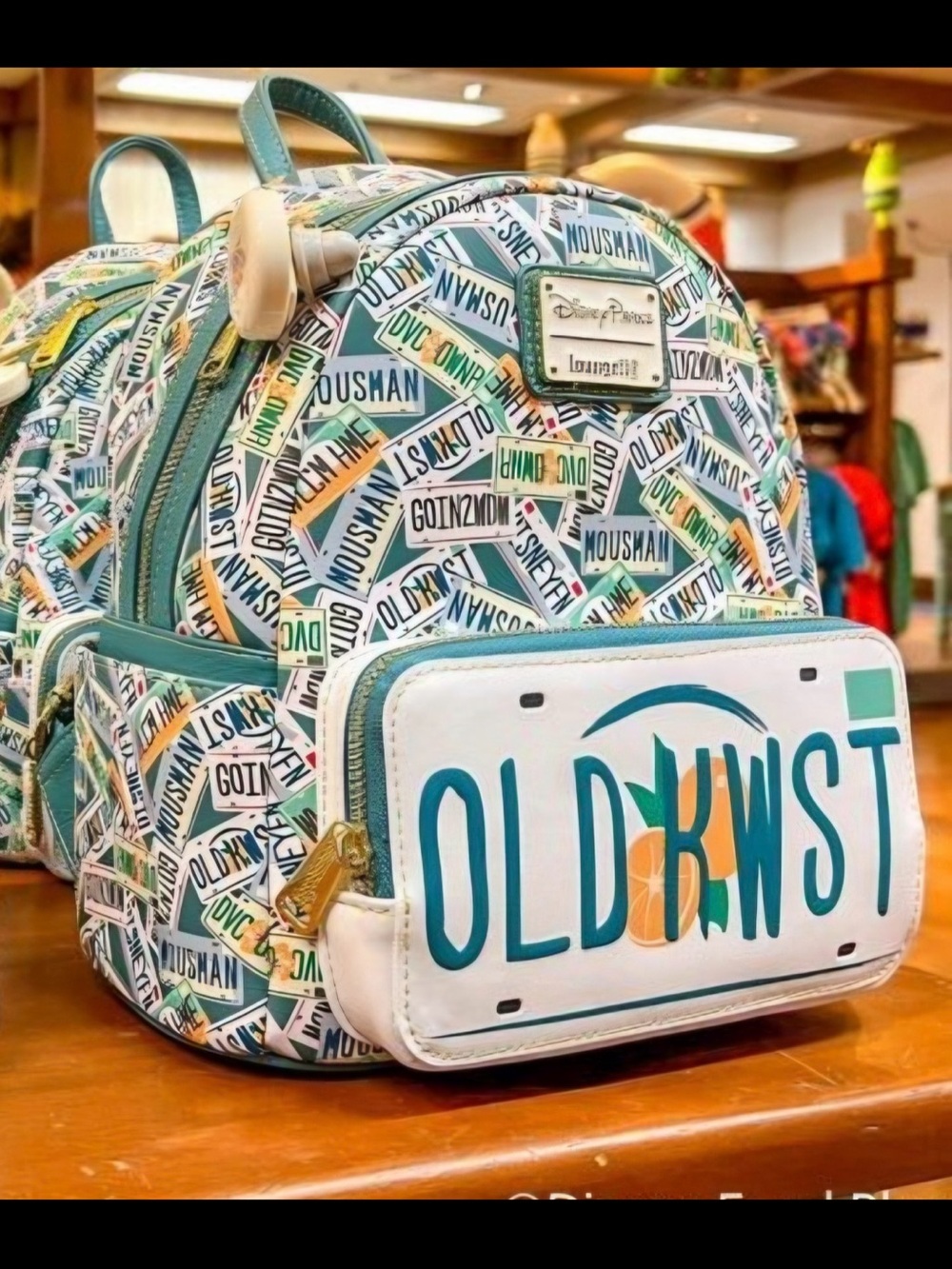 NWT Loungefly Disney Parks Old Key West Mini Backpack License Plates